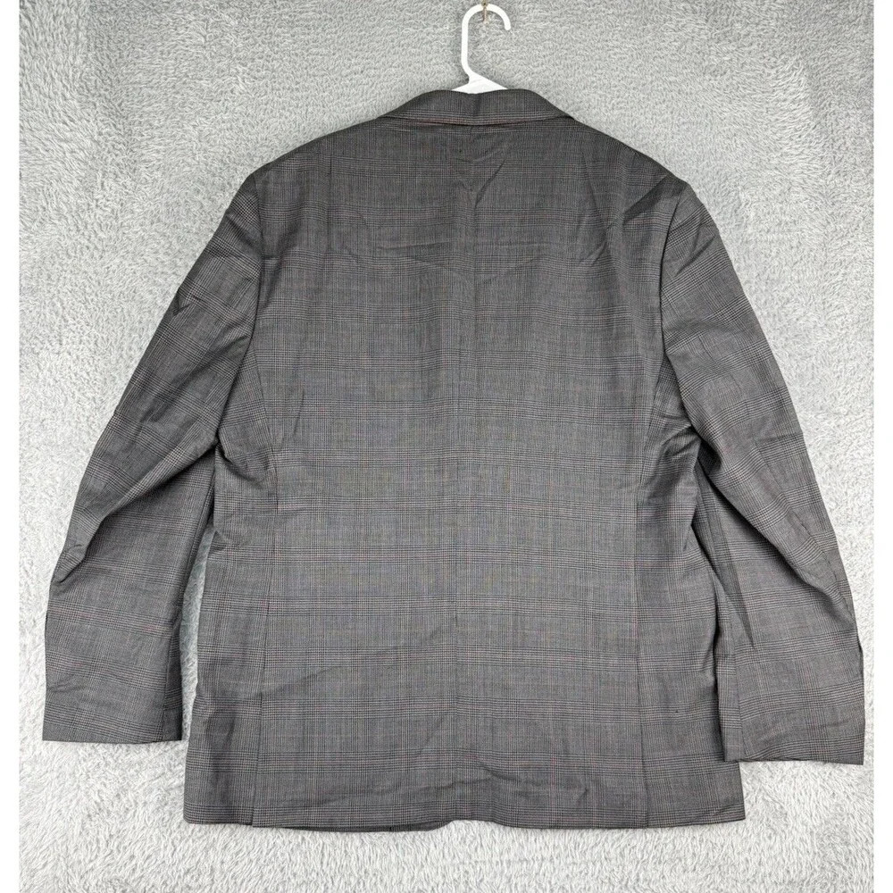 Brooks Brothers Mens 46R Classic Fit Blazer Grey Red Glen Plaid Wool Jacket 46 R